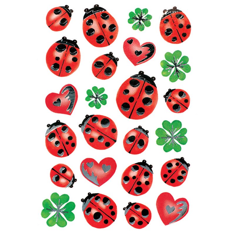 HERMA feuilles autocollantes coccinelles, papier, 3 feuilles à 37 stickers