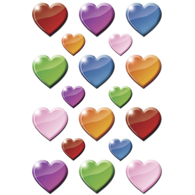 HERMA hartjes stickervellen, 3 vel à 19 stickers