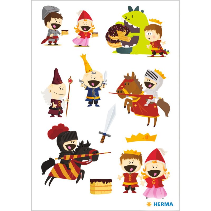 HERMA set d'autocollants Roi des grenouilles, adhésifs, 3 feuilles de 12 stickers
