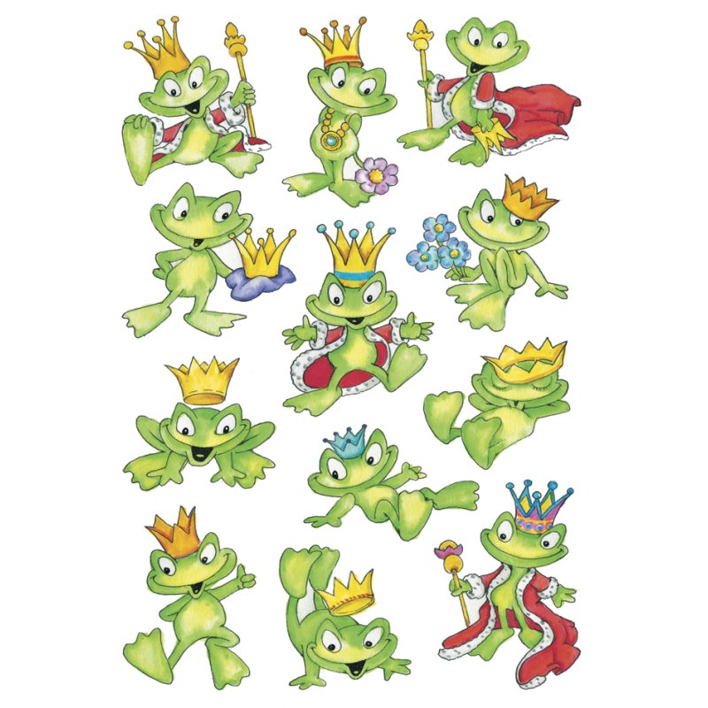 HERMA set d'autocollants Roi des grenouilles, adhésifs, 3 feuilles de 12 stickers