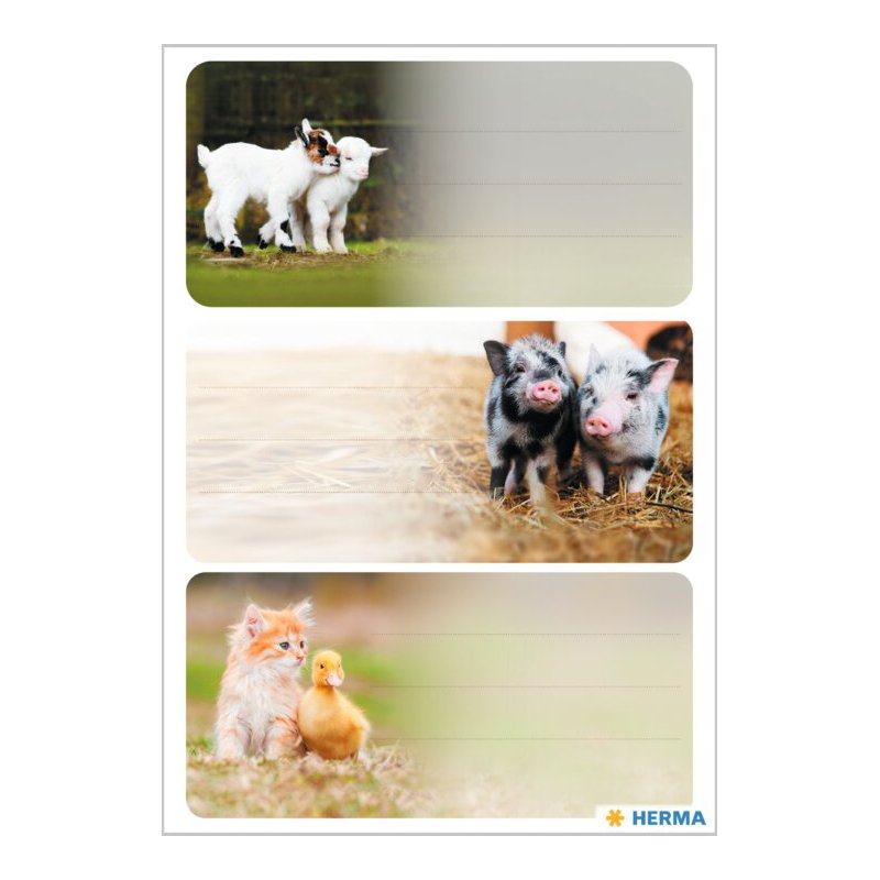 HERMA étiquettes animaux de la ferme, 76×35 mm, adhésif, 9 pièces