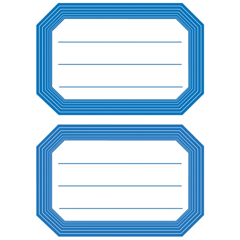 HERMA etiketten voor boeken, blauwe rand, 76×35 mm, 18 stuks