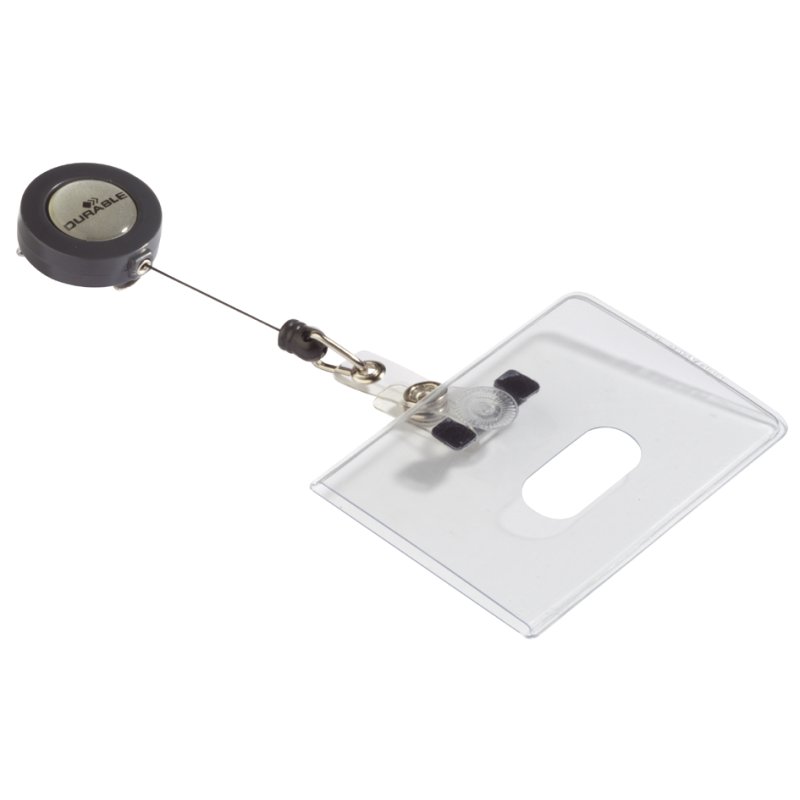 DURABLE name plate flexible PVC, with card holder and clip, 10 pieces