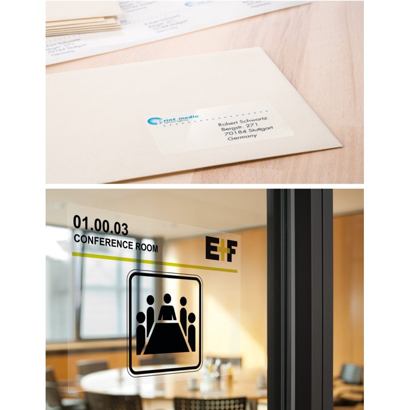 HERMA étiquettes adhésives transparentes, 210 × 297 mm A4, 10 pièces