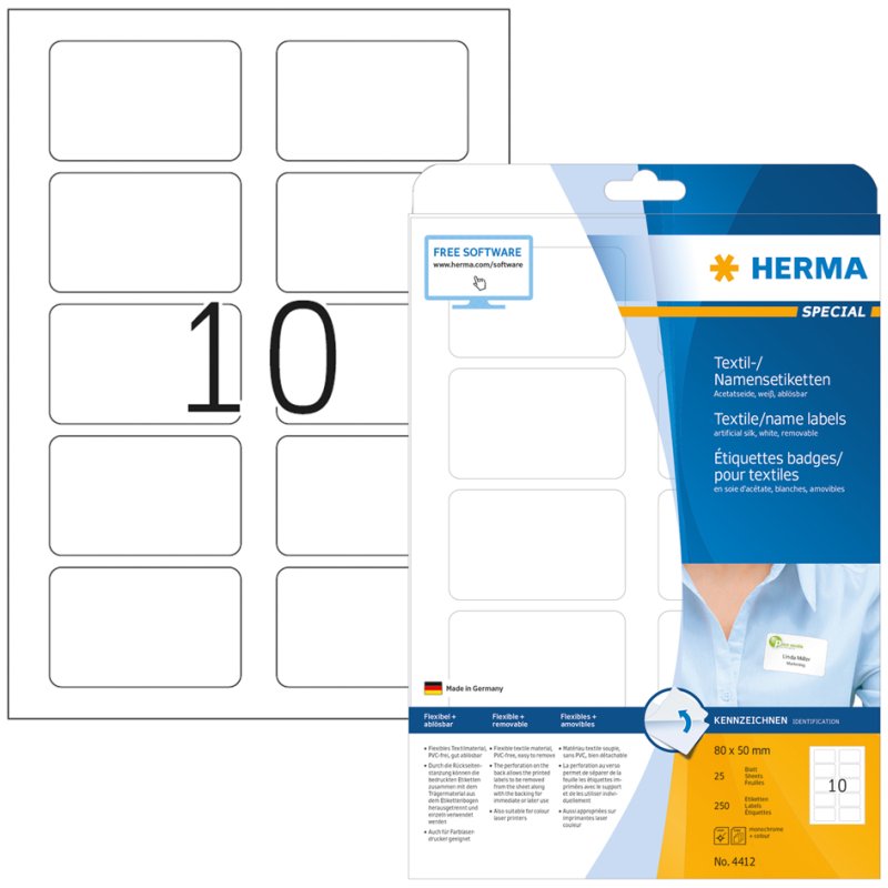 HERMA special name labels, white, removable