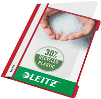 LEITZ snelhechter A5, rood transparant, 80 mm heftmechaniek