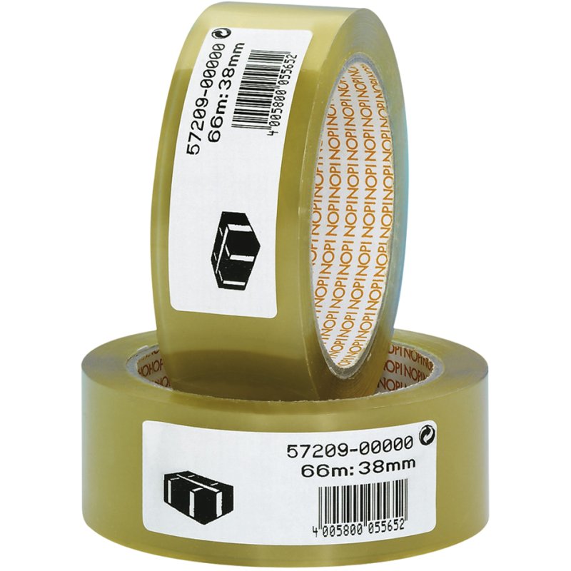 NOPI verpakkingstape PVC, bruin, 50 mm × 66 m, 6 stuks