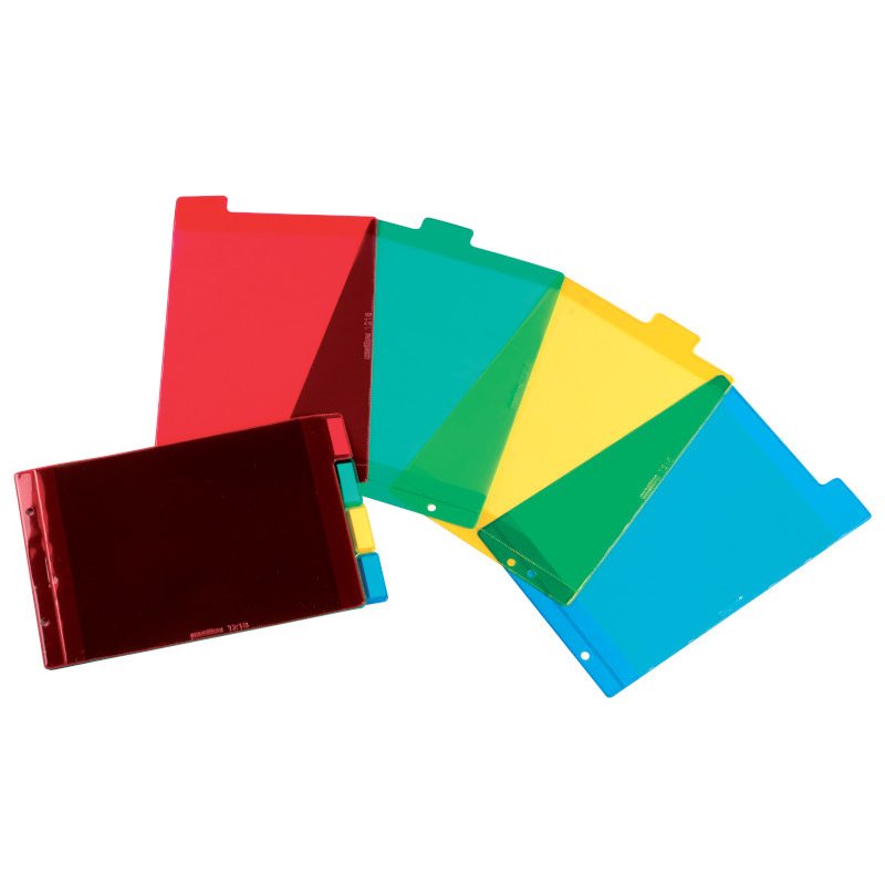 Oxford intercalaires en plastique A5 paysage, blancs, colorés, 4 parties