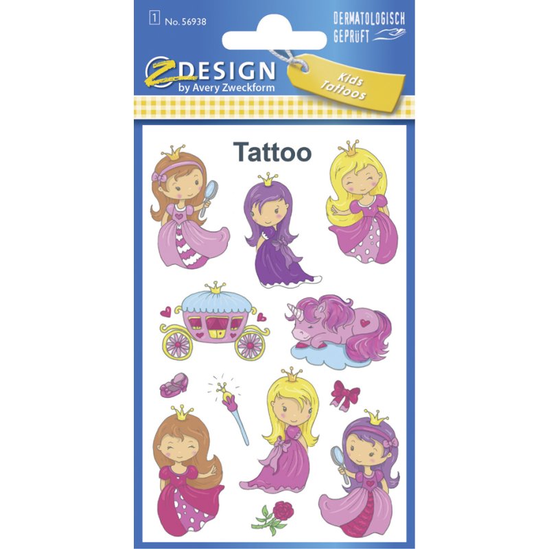 AVERY Zweckform kinder tijdelijke stickers Pixel, tattoofolie, 1 vel à 13 tattoos
