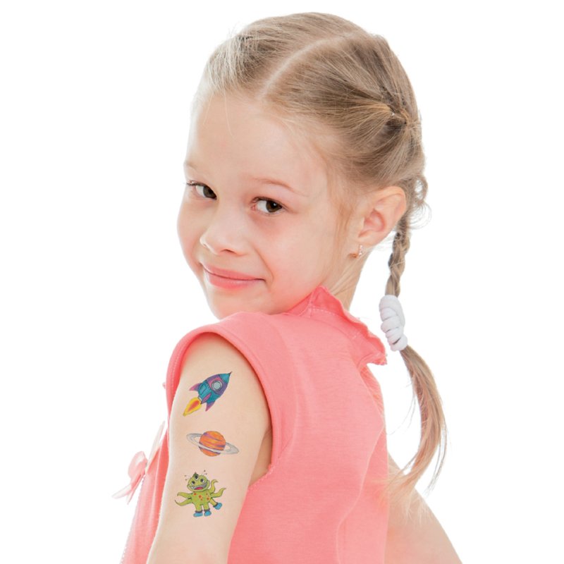 AVERY Zweckform kinder tijdelijke stickers Pixel, tattoofolie, 1 vel à 13 tattoos