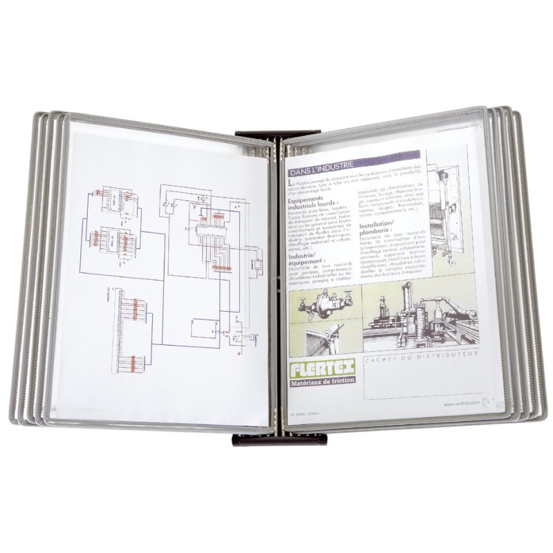 djois Blackline metal wall sign system, A4, black lacquered, incl. 10 display panels