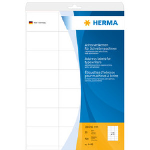 HERMA adresetiketten, 105×42 mm, spitse hoeken, wit, 280 stuks