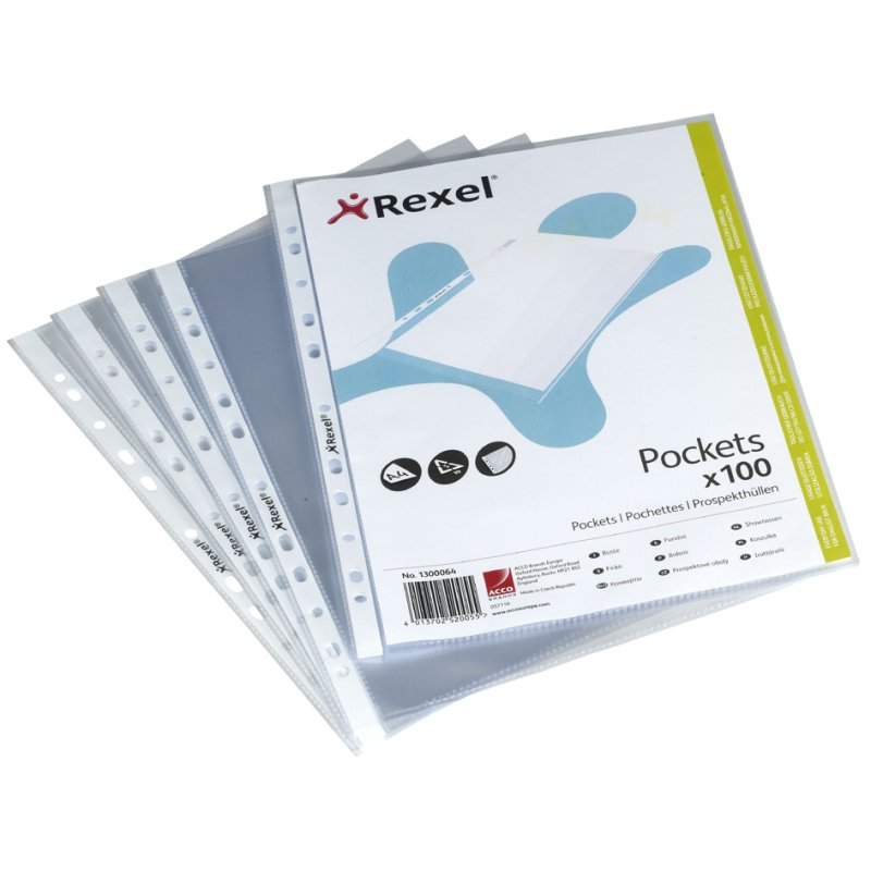 Prospecthoezen Top Quality A4, PP transparant, glanzend, 100 stuks