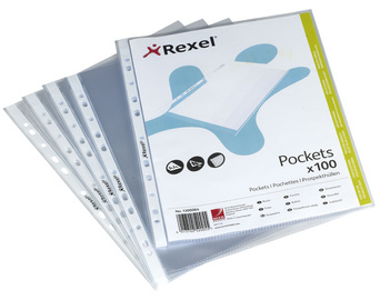 REXEL documenthoezen Top Quality A4, PP transparant, 0,08 mm, 100 stuks