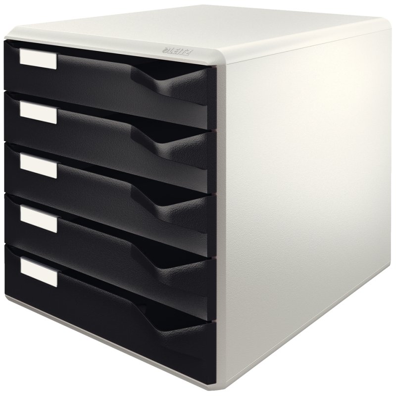 LEITZ ladenblok Post-Set, 5 laden, lichtgrijs/donkergrijs, A4