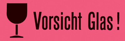HERMA waarschuwingsetiketten 'Let op glas', 39 × 118 mm, lichtroze papier, 1000 stuks