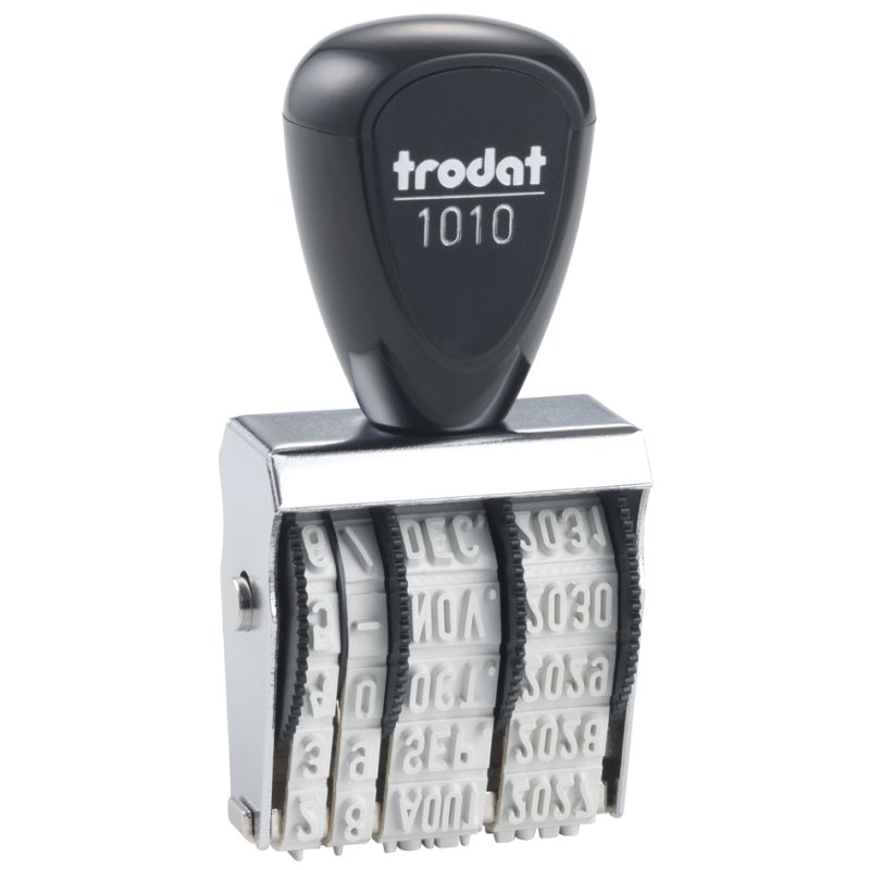 trodat dateringstempel 1010, Frankrijk, 4×26 mm, vernikkeld metaal