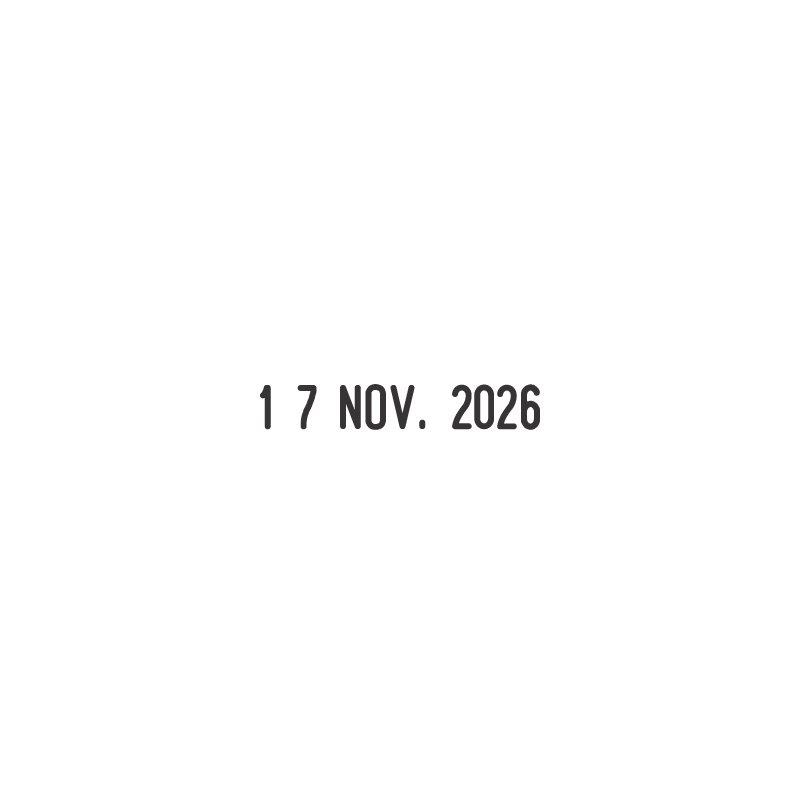 trodat dateringstempel 1010, Frankrijk, 4×26 mm, vernikkeld metaal