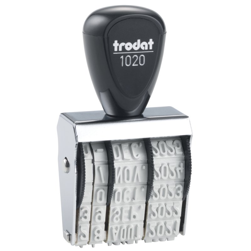 trodat draagbare frankeedatumstempel 1020, 5×32 mm, vernikkeld metaal
