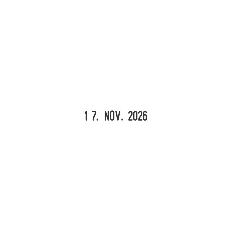 trodat datumstempel, 3 × 15 mm, vernikkeld metaal, kunststof handgreep