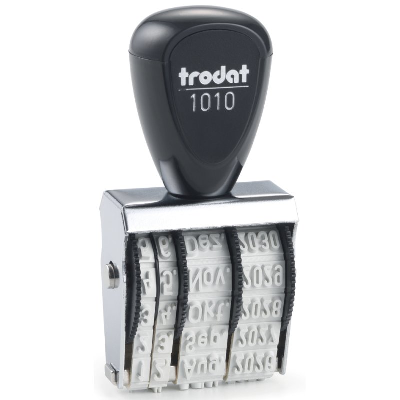 trodat datumstempel 1010, 4 × 26 mm afdruk, vernikkeld metaalbehuizing