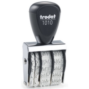 trodat datumstempel 1010, 4 × 26 mm afdruk, vernikkeld metaalbehuizing