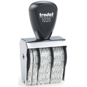 trodat datumstempel 1020, 5 × 32 mm, vernikkeld metalen behuizing