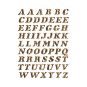 HERMA alfabet-stickers A-Z, goud glitterend, 8 mm, 61 stuks