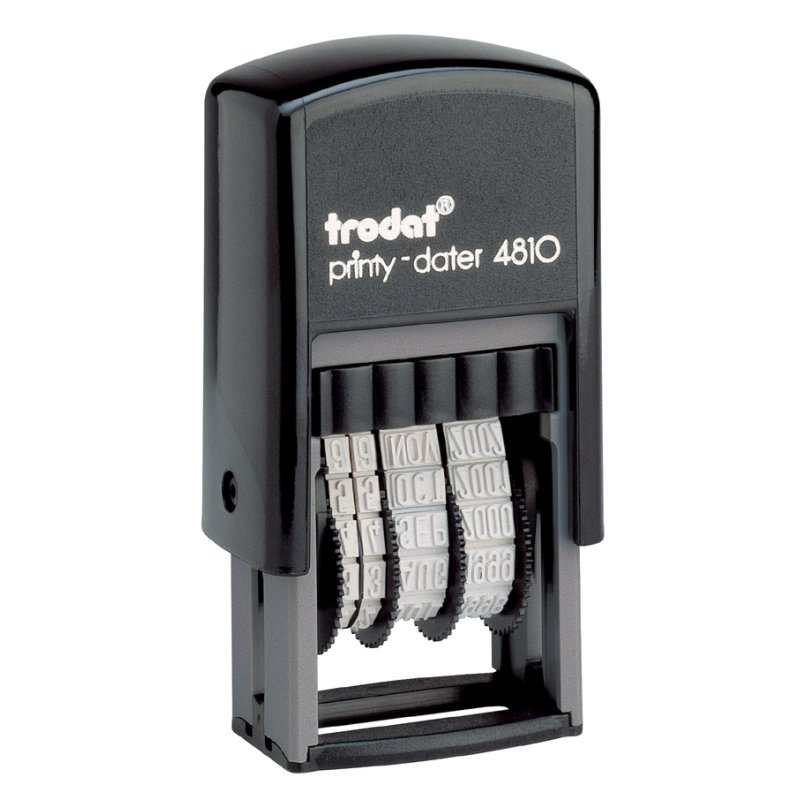 Trodat datumstempel 4810, automatische inktvoorziening, 3,8 × 20 mm, zwarte inktcassette