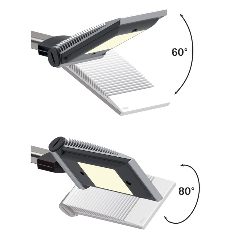 MAUL Lampe de bureau LED MAULprimus, dimmable, argent/noir, 10W