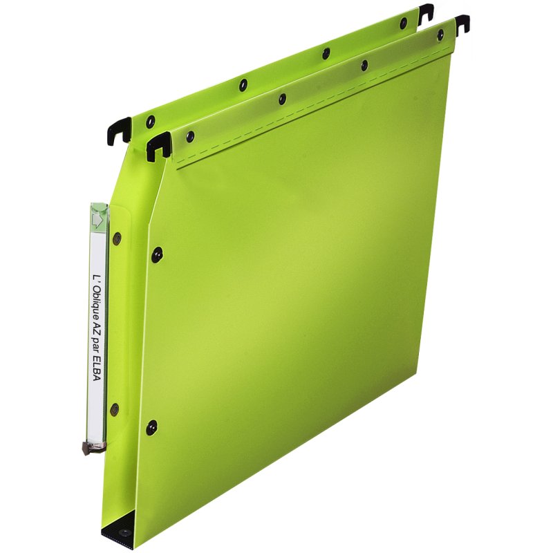 L'Oblique dossiers suspendus obliques ultimate polypropylène, 0,5 mm, jaune, 10 pièces