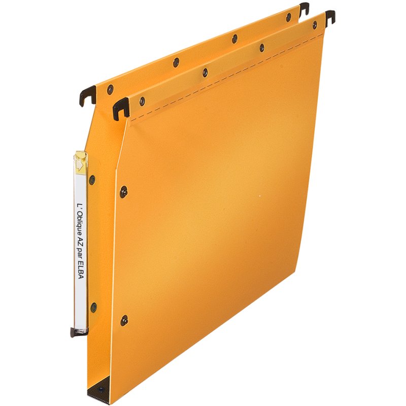 L'Oblique dossiers suspendus obliques ultimate polypropylène, 0,5 mm, jaune, 10 pièces