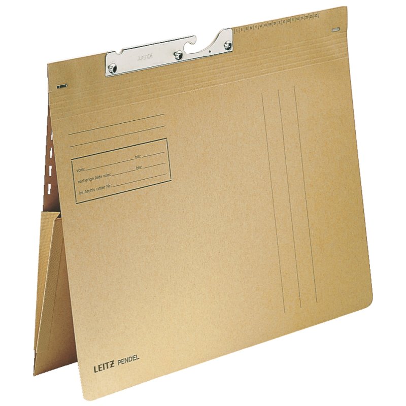 LEITZ suspension files with folding edge, A4, natural, 50 pieces