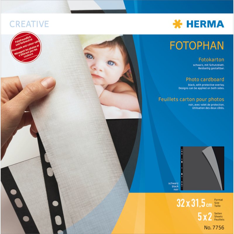 HERMA fotokarton, zwart, 20 vel