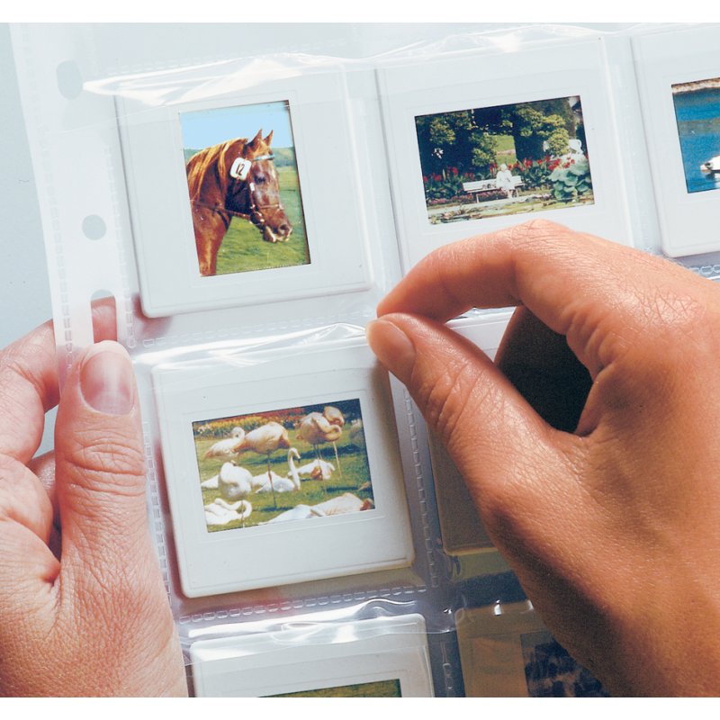 HERMA housses de protection pour diapositives petit format 5×5 cm, transparent, 245×300 mm, 10 pièces