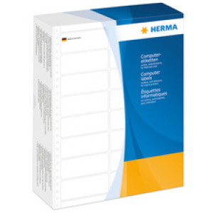 HERMA computerlabels, 81,28 × 35,7 mm, 4-baans, wit, 16.000 stuks