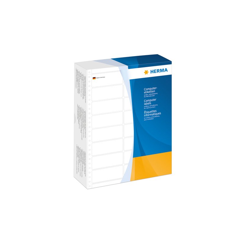 HERMA étiquettes informatiques, 81,28 × 35,7 mm, 4 voies, blanc, 16.000 pièces