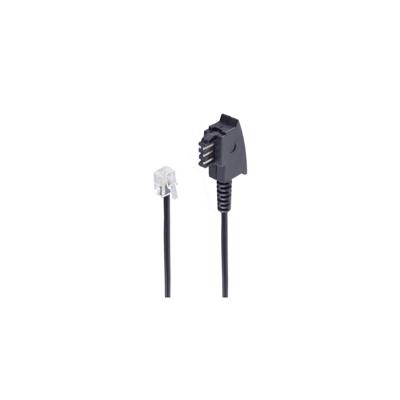 shiverpeaks BASIC-S câble téléphonique, TAE-F vers RJ11, noir, 3 m