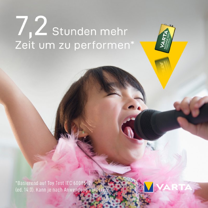 VARTA oplaadbare batterij RECHARGE ACCU Power, 9V blok, NiMH 200 mAh