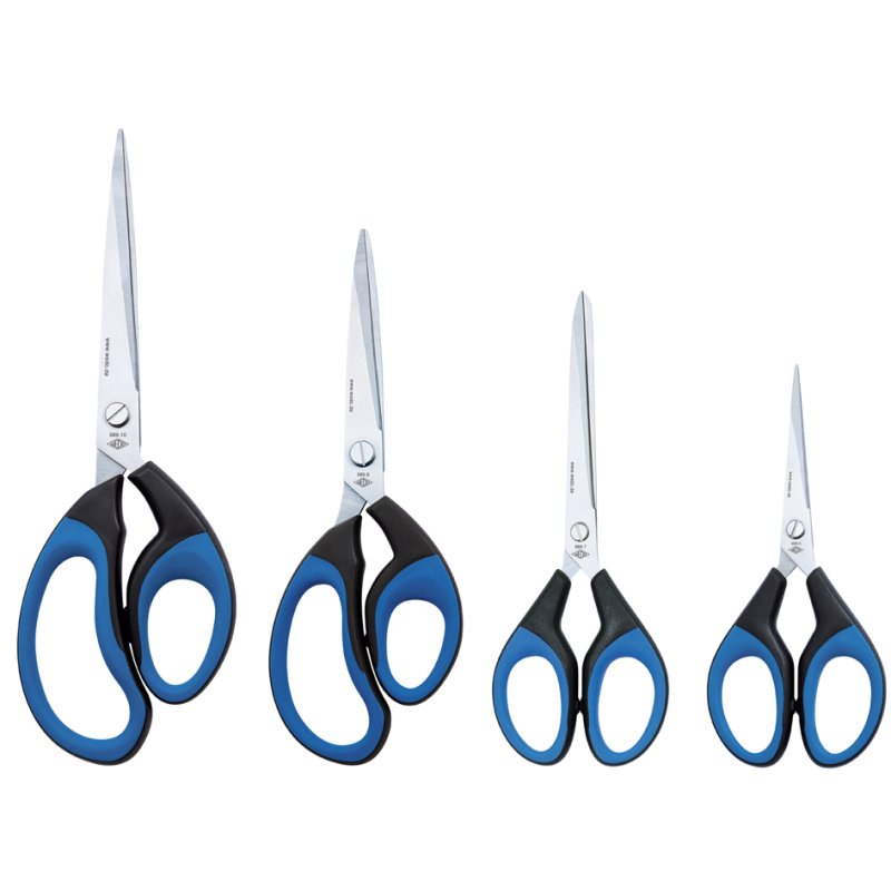 WEDO ciseaux Soft-Cut, pointu, 152 mm, noir/bleu
