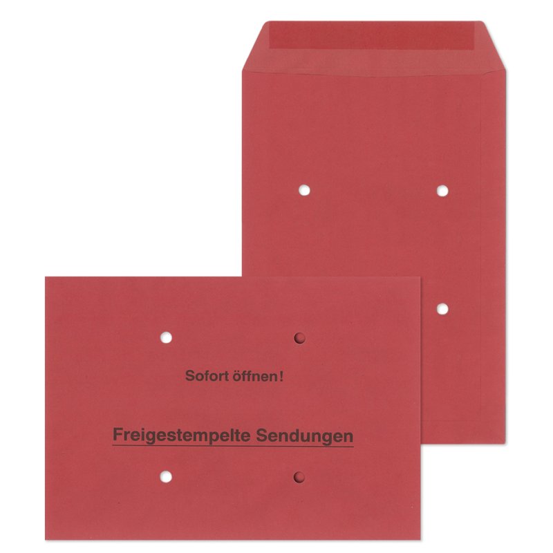 MAILmedia enveloppes d'expédition Freigestempelte Sendungen, B4, rouge, 250 pièces