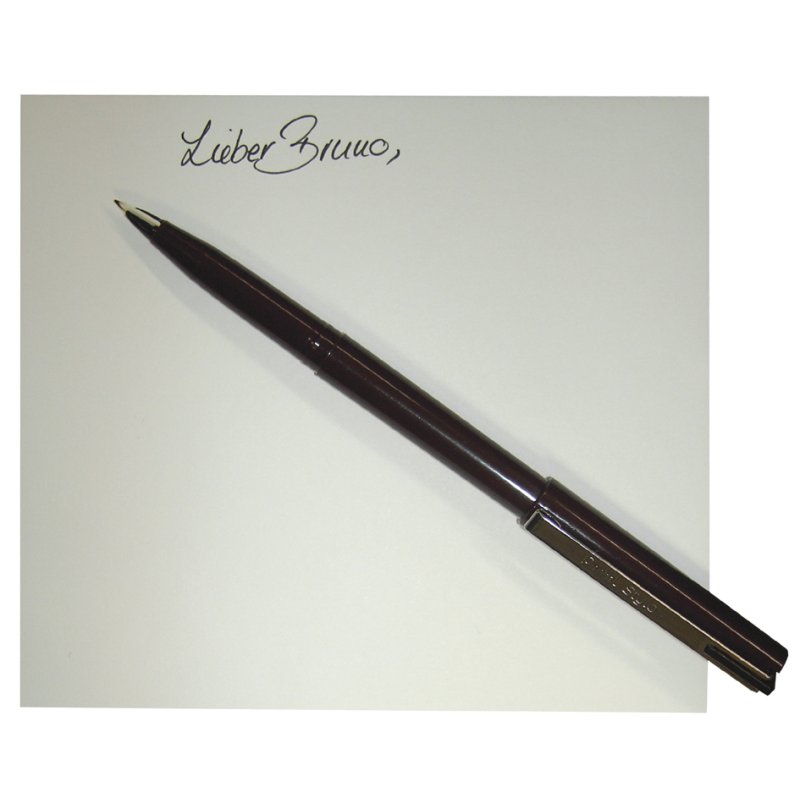 Pentel JM20 felt-tip pen, flexible plastic tip, brown barrel