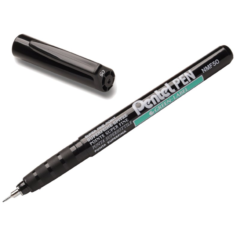 Pentel permanent marker GREEN-LABEL NMF50, zwart, 0,6 mm