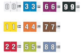 LEITZ cijfersignaal Orgacolor '8', donkergrijs, 30×23 mm, 100 stuks