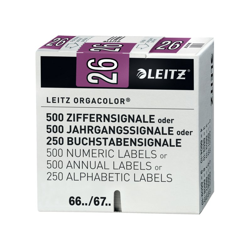 LEITZ jaarsignaal Orgacolor '26, en rouleau, violet, 500 pièces