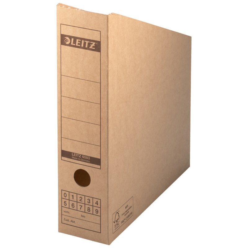 LEITZ archiefverzamelaar A4, bruin, golfkarton natron, 80×265×320 mm, 10 stuks