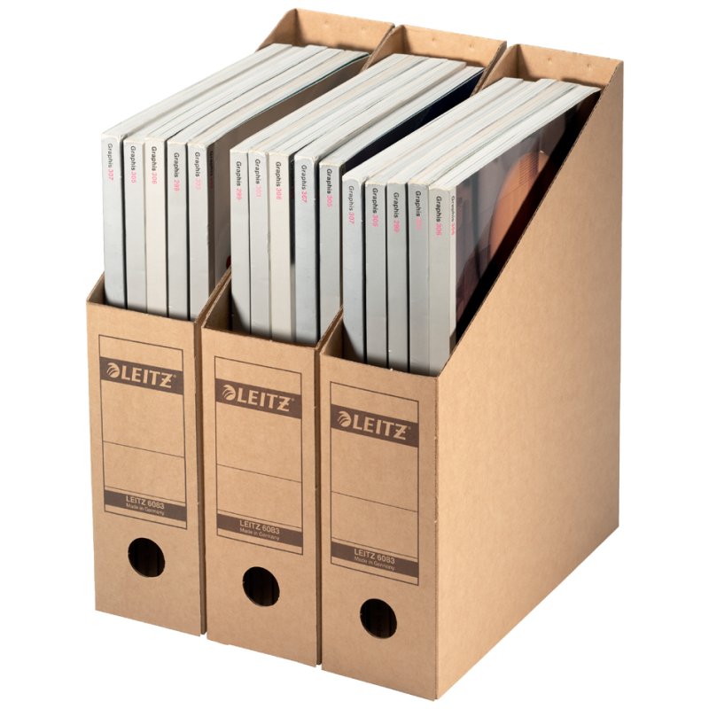 LEITZ archiefverzamelaar A4, bruin, golfkarton natron, 80×265×320 mm, 10 stuks