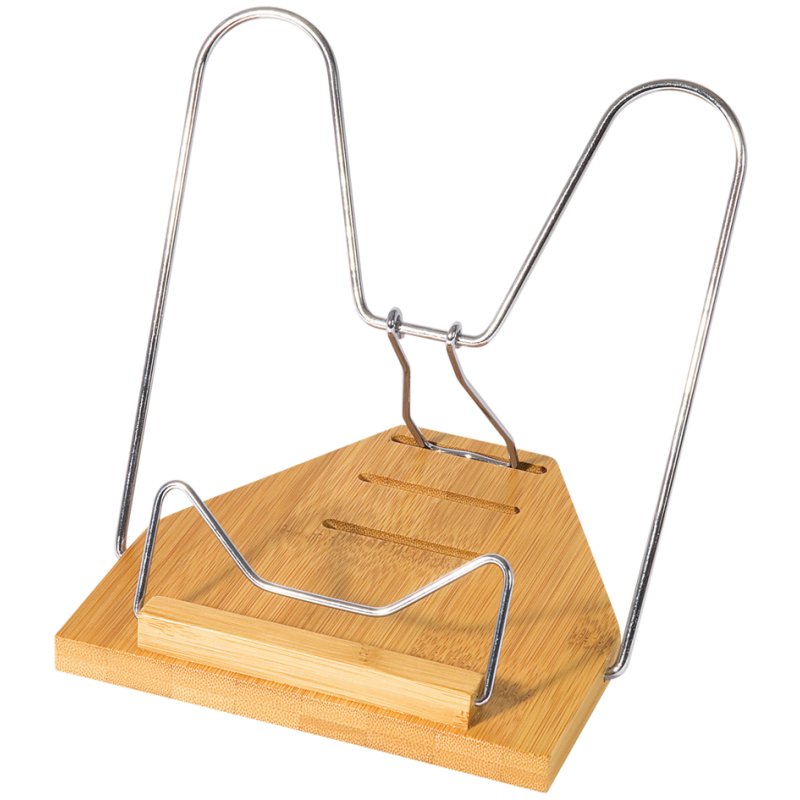 WEDO pupitre de lecture bambou, supports métalliques nickelés, 3 positions ajustables