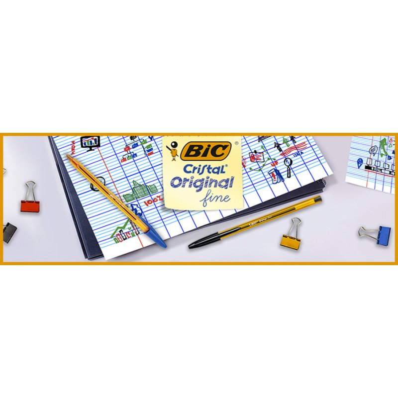 BIC stylo Cristal Fine, noir, 0,30 mm