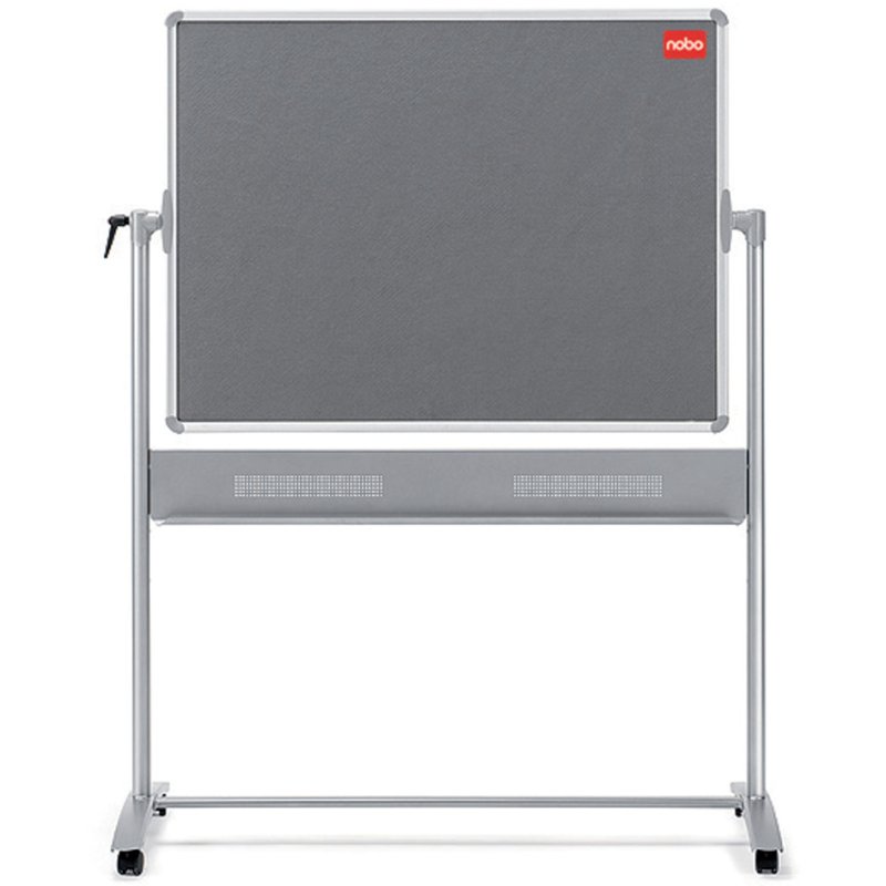 nobo tripod rotating board Kombi, white/grey, 1200×900 mm, whiteboard/felt board, mobile